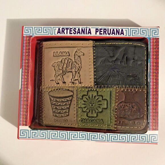 NEW Artesania Peruvian Genuine Leather Bi-Fold Wallet Embossed Handmade in Peru - Picture 6 of 12